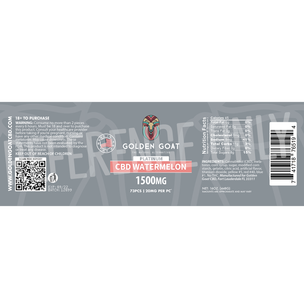 CBD Watermelon - 1500mg - Label