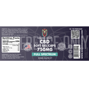 CBD Full Spectrum Gel Caps - 750mg - 30ct - Label