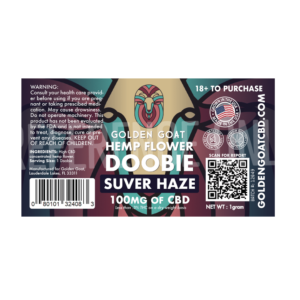 CBD Hemp Flower Doobie - 100mg - Suver Haze - Label