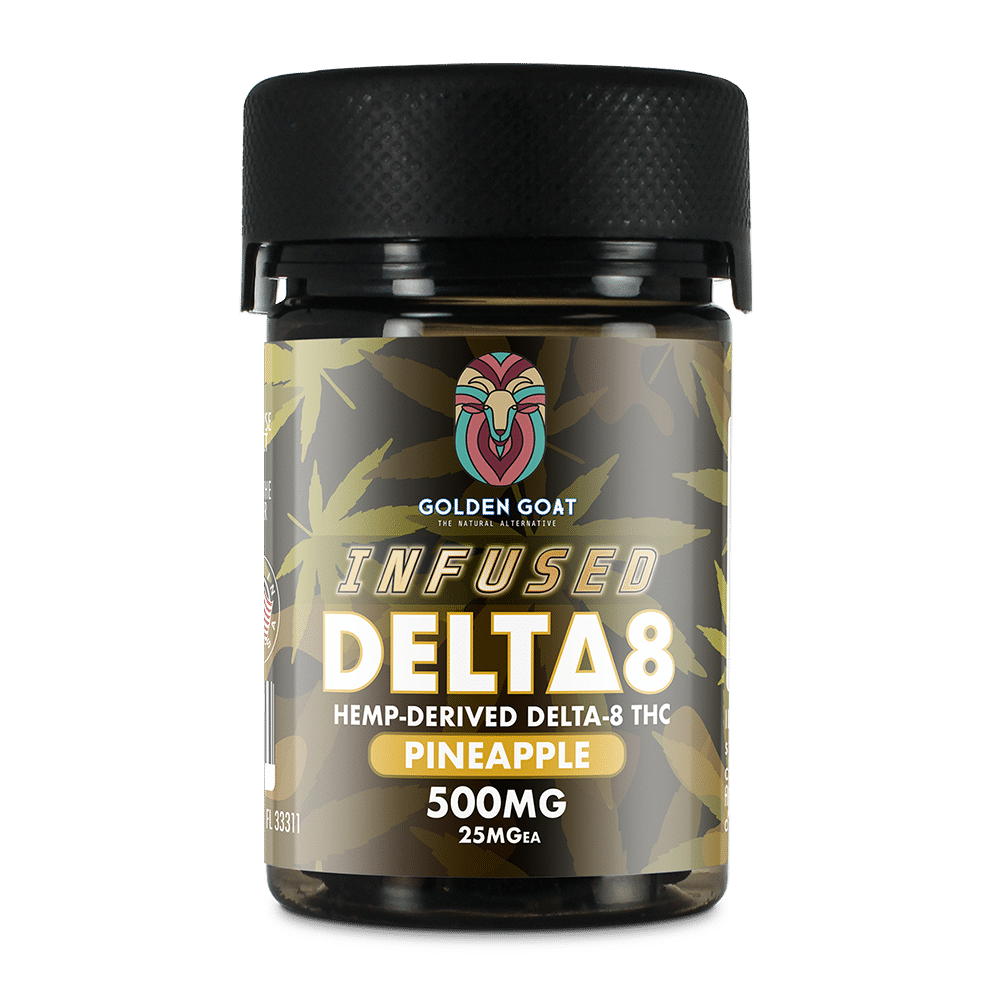 Infused Delta-8 Gummies, 500mg – Pineapple, 20ct