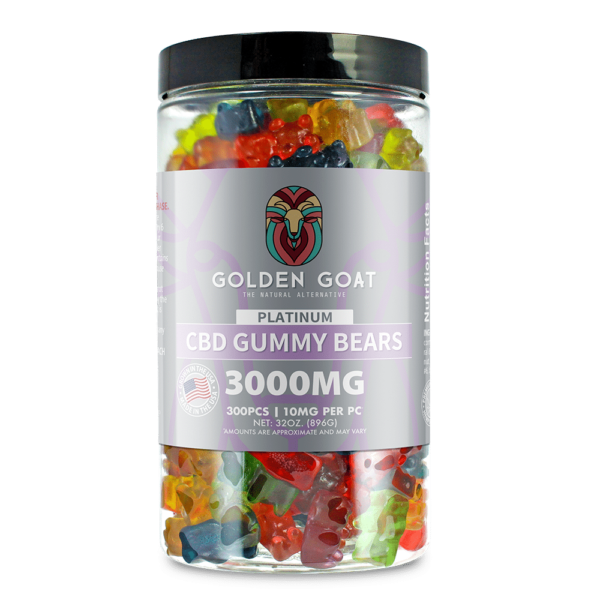 Platinum CBD Gummy Bears, 3000mg