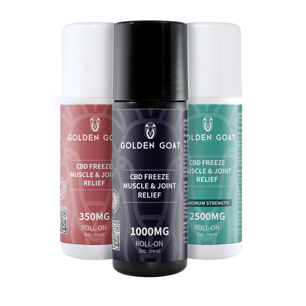 gg-painfreeze-productshot gg painfreeze productshot - <strong>CBD Pain Freeze</strong> is a great remedy for aches and pains in the neck, back and extremities. Whether it's chronic pain or the result of a hard workout, the active properties of cannabidiol and the cooling effect of menthol ease away pain in muscles and joints. From mild (350mg) to maximum strength (2500mg) of hemp-derived CBD per roll-on bottle. <strong>Key Facts</strong> <ul> <li>Potent and Effective</li> <li>Multiple Strengths</li> <li>Made in the USA</li> <li>100% Hemp Derived</li> <li>Lab Tested</li> <li>5-Star Rated</li> </ul>