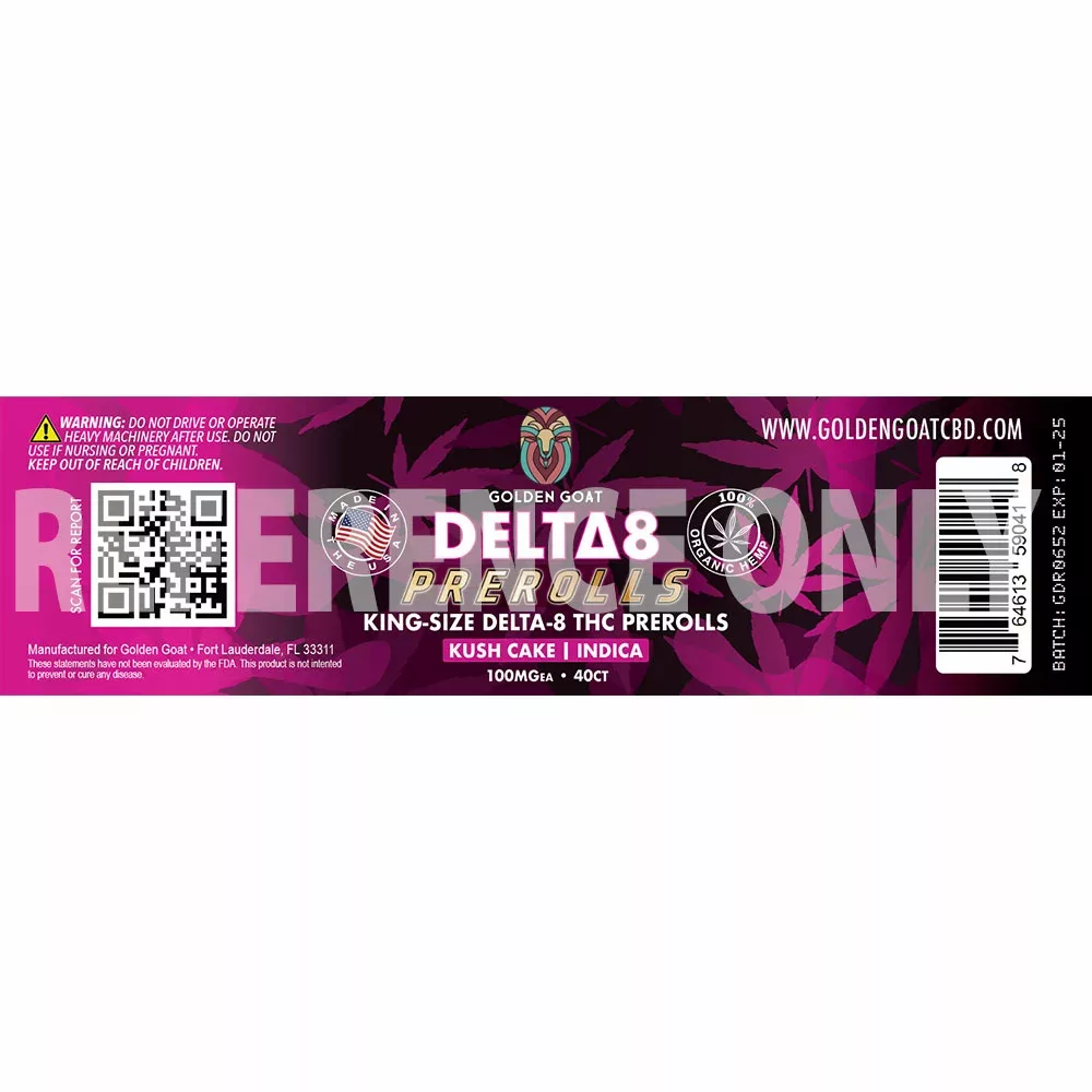 Delta 8 Doobies, King Size, 50ct 2 Delta-8 Flower Prerolls 40ct Kush