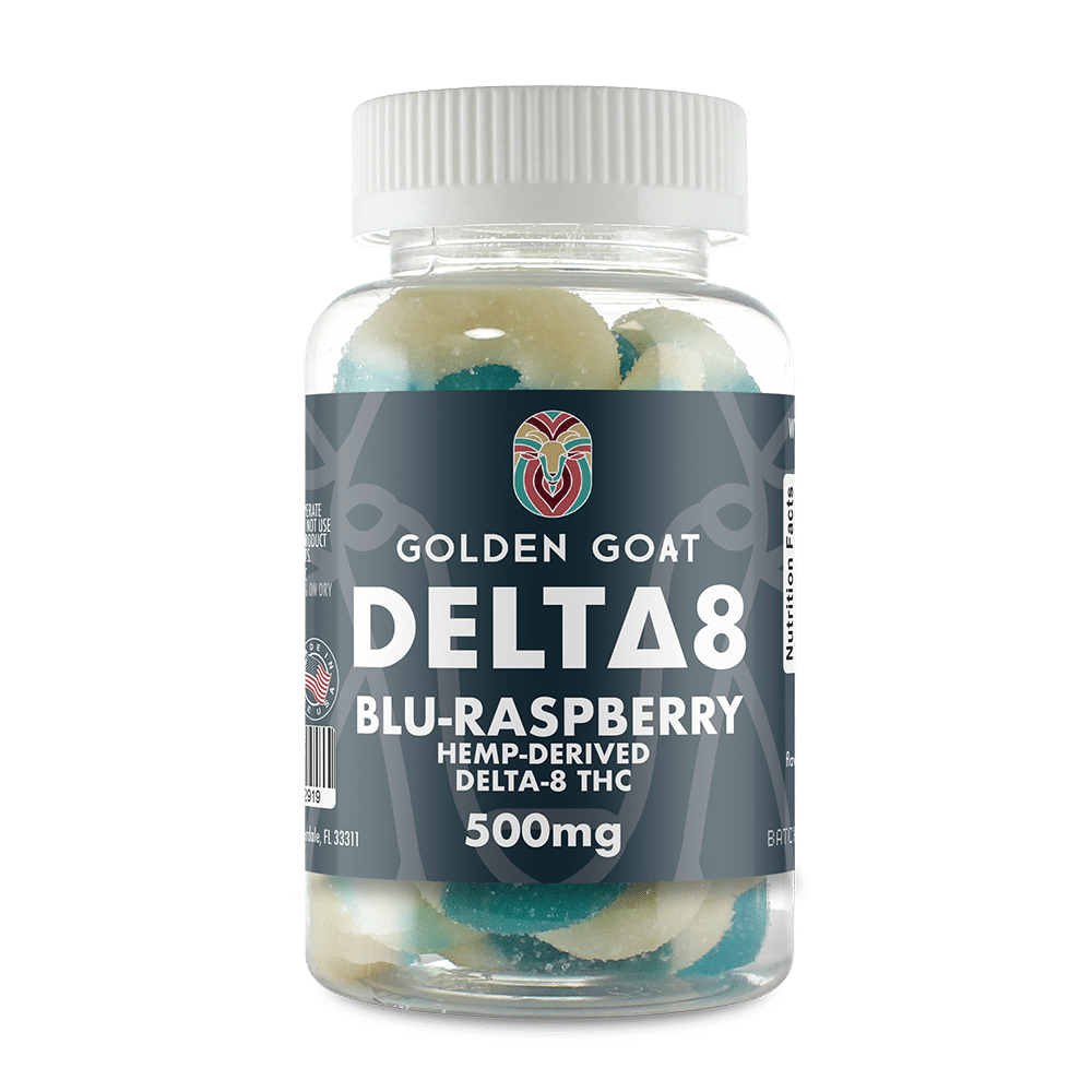 Delta-8 Gummies - Blue Raspberry Rings - 500mg